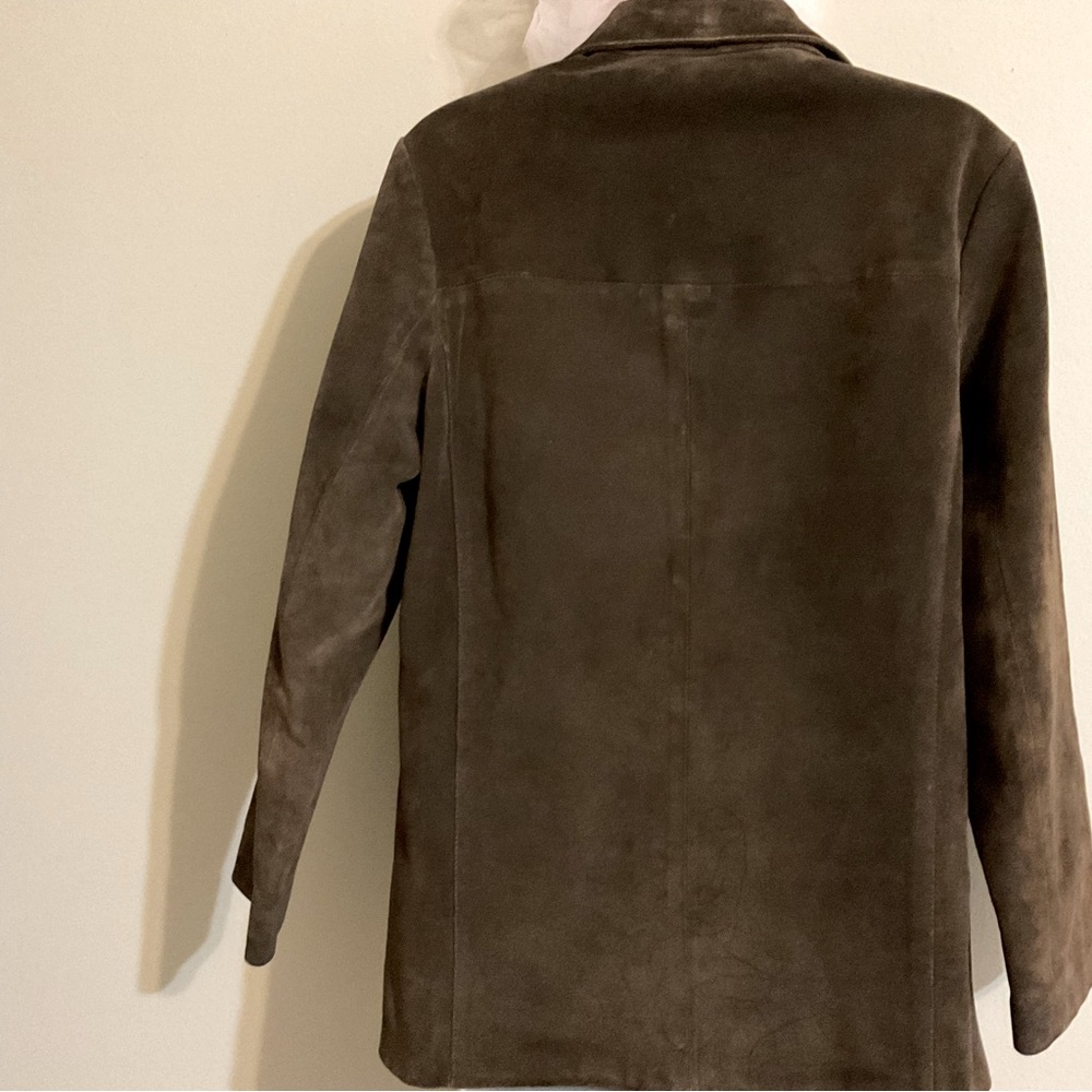 Vtg Charter Club Brown Suede Button-Front Jacket - Picture 2 of 6